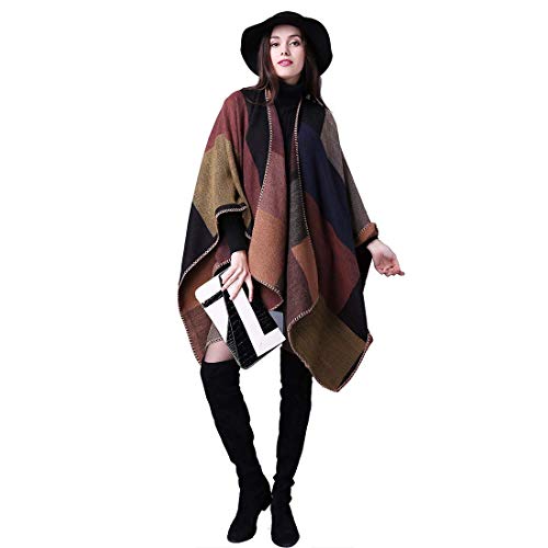 chuangminghangqi-Poncho-Damen-Winter-Warm-Open-Front-Cape-Schal-Winterdecke-Habe-Uebergrosse-Decke-Kap-Schal-Cardigan-Coat
