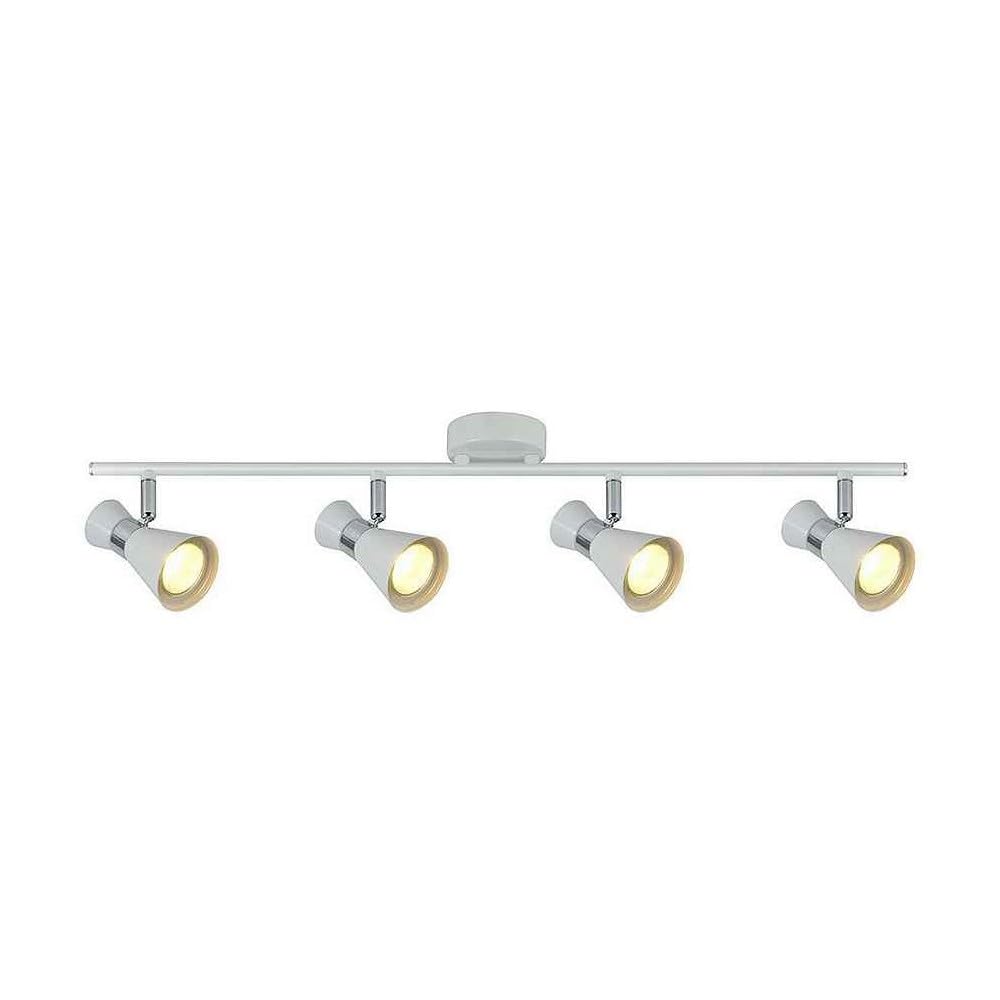 FABRILAMP Novedad Regleta MAXIMO 4 focos para baño, blanco-cromo