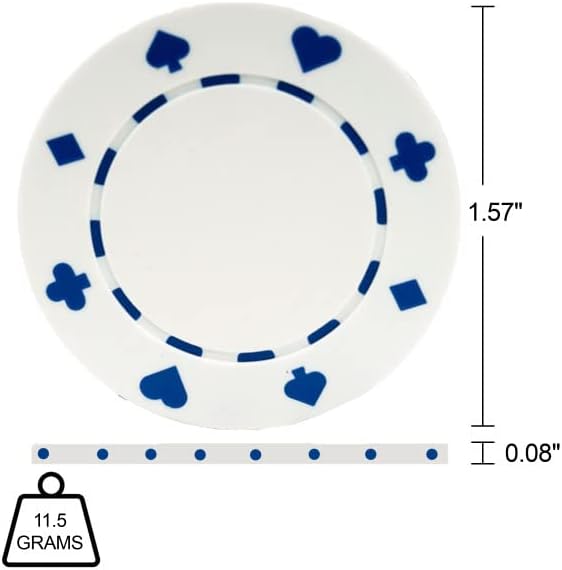 Miniatura 2 de Trademark Games Fichas de póquer - Juego de 100 fichas de blackjack de 0.41 oz con diseño adecuado, hechas de resina compuesta para Texas Holdem