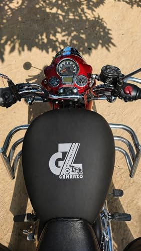 Image of Motorcycle Petrol Tank Cover - Premium Elastic Dustproof & Scratch-Resistant Protector for New Classic, Bullet, Meteor, Goan Classic, Old Classic, Bullet 350 All Models, Black (Pack of 1)