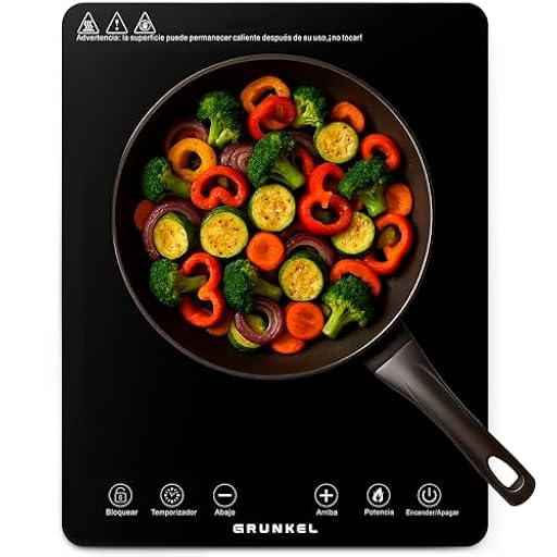 Placa de cocción por Infrarrojos de GRUNKEL IFR-2000 y 2000W, 8 Niveles, 29x37cm, Control Táctil, Temporizador. Ventilador automático enfriamiento tras uso. Superficie de cristal. | Ya disponible en tu tienda friki favorita! En mundofriki.es!