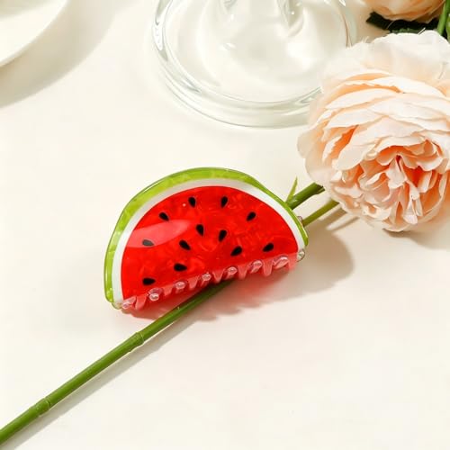 Pinza para cabello diseño sandía acrílico miniatura 7