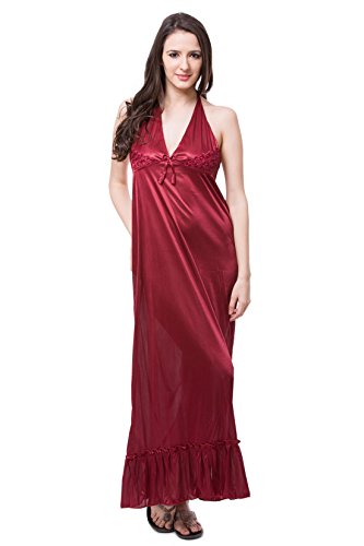 Image of Fasense Women's Satin Maxi Casual Regular Nightgown