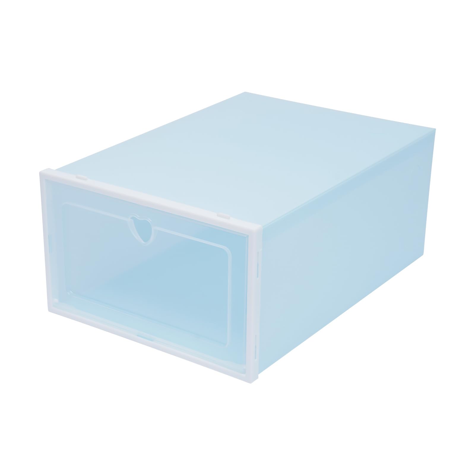 20 scatole per scarpe, impilabili, in plastica trasparente, per scarpe, 33 x 23 x 14 cm, blu
