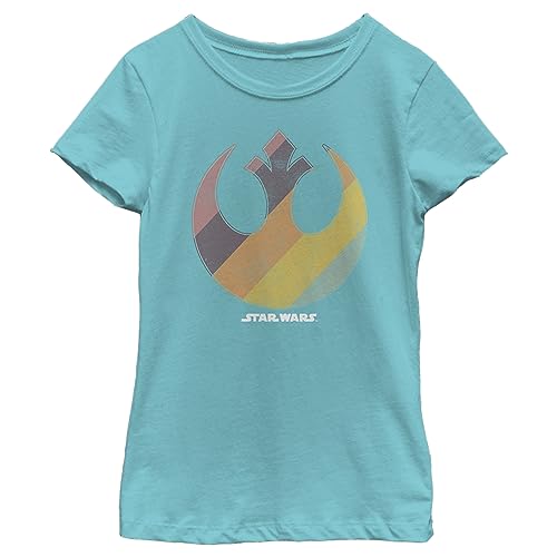 Image of STAR WARS Girl's A New Hope Rainbow Rebel Logo T-Shirt