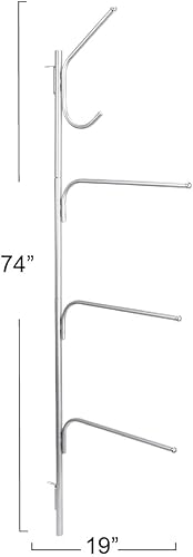 Miniatura 3 de Household Essentials Hinge-It Clutterbuster Steel Valet - Toallero familiar, color plateado