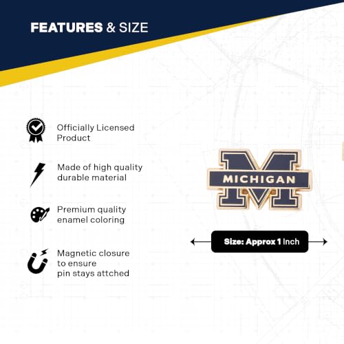 Image of Desert Cactus University of Michigan Magnetic Metal Lapel Pin (E)