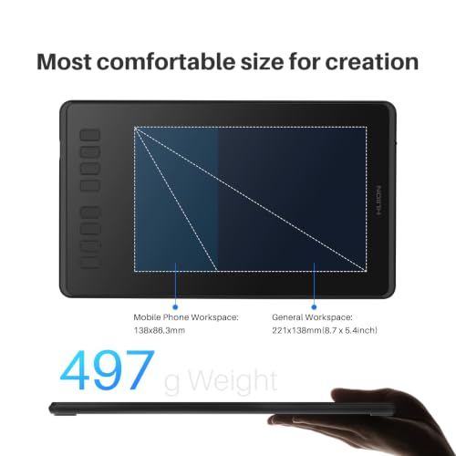 Image of HUION Inspiroy H950P Graphics Drawing Tablet 8.7x5.4 inch with 16384 Levels Pressure Sensitivity Battery-Free Pen, 8 Customizable Shortcuts, Compatible with Mac, Linux (Ubuntu), Windows, Android