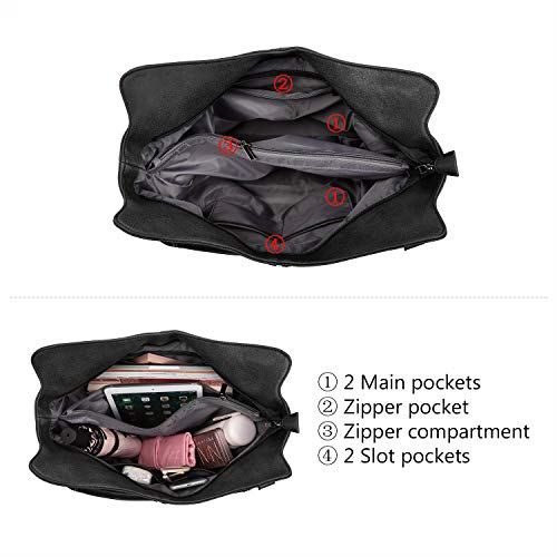 Image of Tote Bag for Women PU Leather Shoulder Bags Fashion Hobo Bags Large Purse and Handbags with Adjustable Shoulder Strap