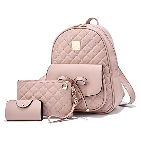 EVEOUT Women's Fashion Backpack PU Leather 3-PCS Backpack Casual Rucksack for Girls Cover