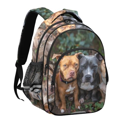 School Backpack A Groupt Of Pitbulls Laptop Backpacks Kid's Schoolbag Casual Daypack for Teens Girls Boys Toddler,16.9 "2