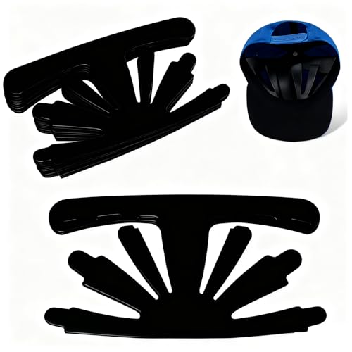 24 Stück Flexibel und Langlebig Hutformer, Baseball Bump Halter, Hut Innere Unterstützung, Baseballkappen Einsätze Former, Hüte Innere Stütze Passt für Die Meisten Arten Von Baseballkappen (Schwarz)