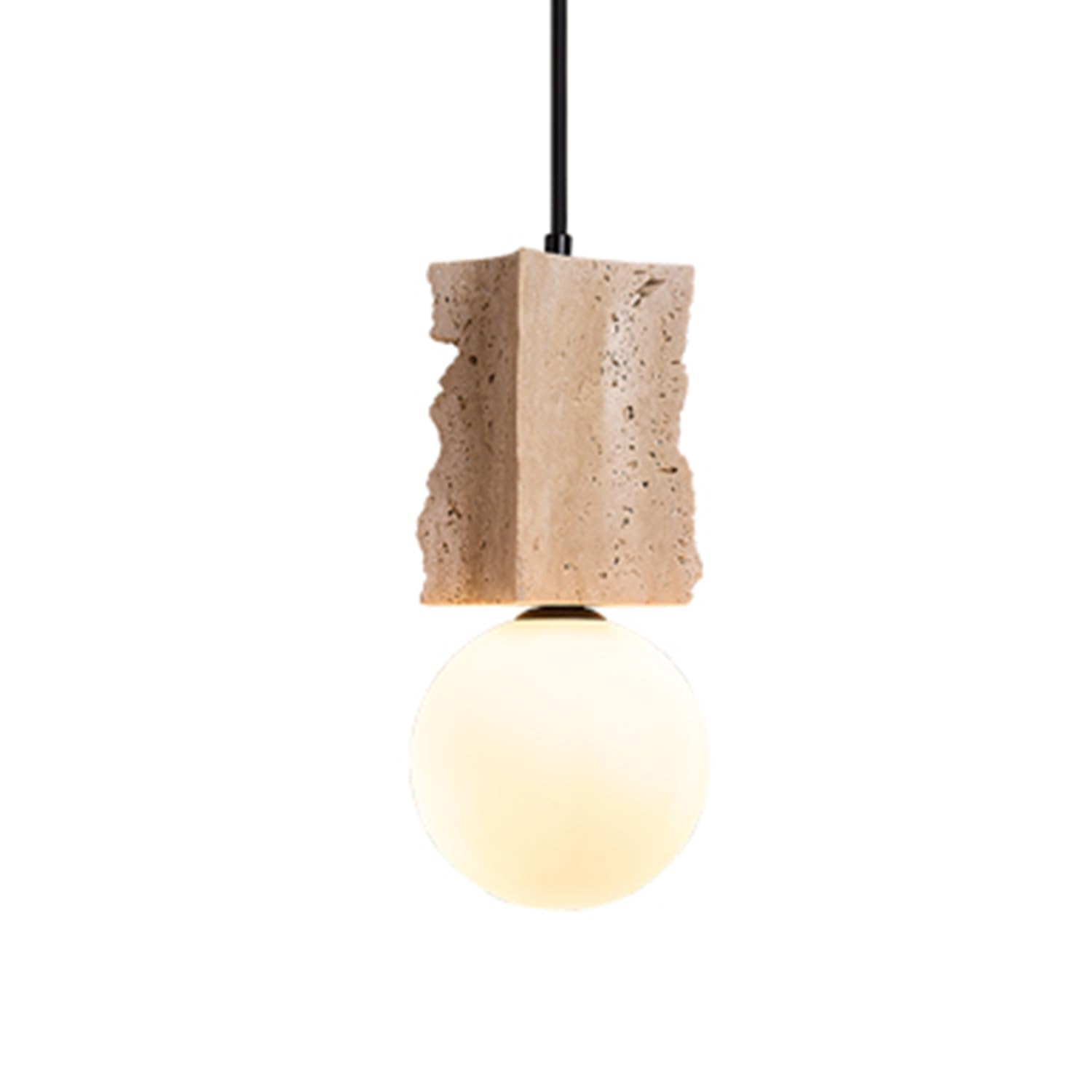 MTNROO Personalized Travertine Hanging Light Wabi-sabi Style Retro Pendant Lamp Mid Century G9 Single Head Chandelier Bedroom Bedside Ceiling Lighting Fixture for Restaurant Coffee Shop Bar