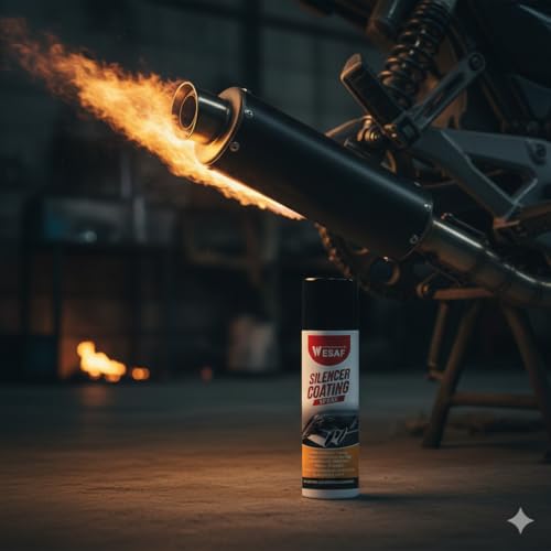 Image of Wesaf Silencer Coating Spray Black For Bike and Car 150ml | Anti-Corrosion | Heat-Resistant Silencer Coating Spray, Prevent Rust and Leak, Diesel wash Resistance