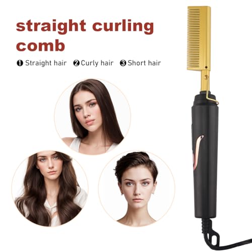 Peine alisador eléctrico cerámico para cabello y barba miniatura 4