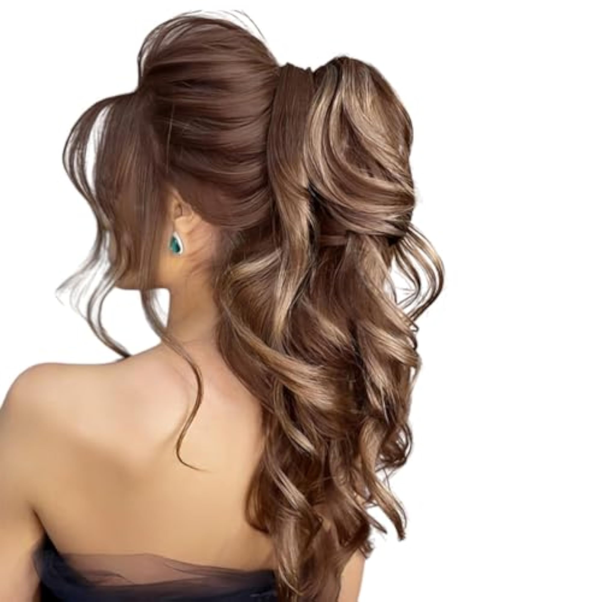 Wavy Ponytail Hair Extension Wig for Women, Highlighted