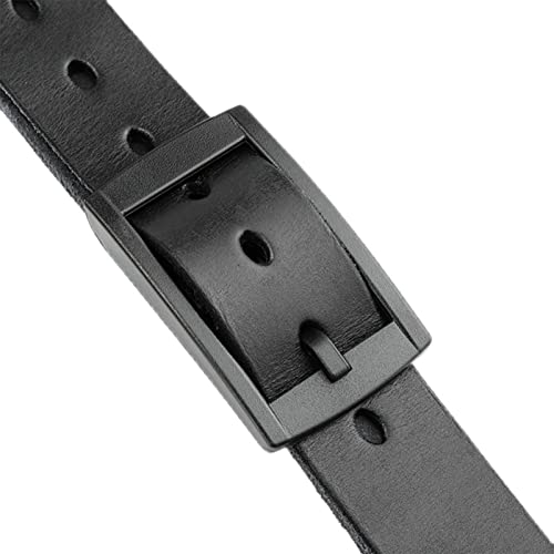 Metal Free Leather Hypoallergenic Belt,Mens Belts Leather,Mens No-Scratch No Buckle Mechanic Belt,Black,110cm/43.3''3