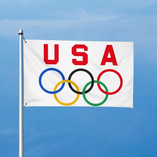USA Olympic Flag 3x5 Ft Sports Championship for Indoor Outdoor Banner