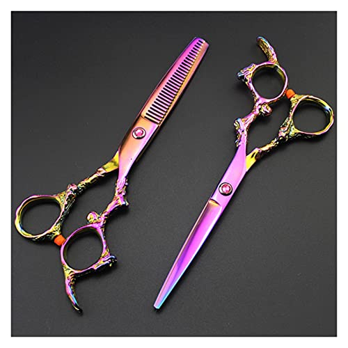 Ciseaux de barbier amincissants violets de 6 pouces pour désépaissir