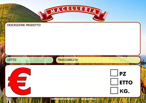 50 segnaprezzi macelleria