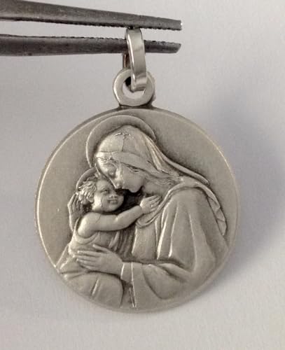 925 STERLING SILVER MADONNA WITH JESUS CHILD MEDAL - THE PATRON SAINTS MEDALS - 100% MADE IN ITALY3