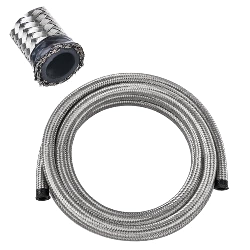 Image of EVIL ENERGY 6AN Fuel Line Nylon CPE, 5FT AN6 Braided Fuel Hose Silver