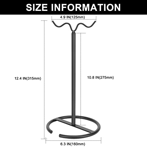 Winmien Double Hooks Standing Banana Holder, Banana Hanger Tree Stand Hook for Kitchen Countertop, Sturdy and Balanced Fruit Shelves with Storage on Both Sides.(Black) - Image 2