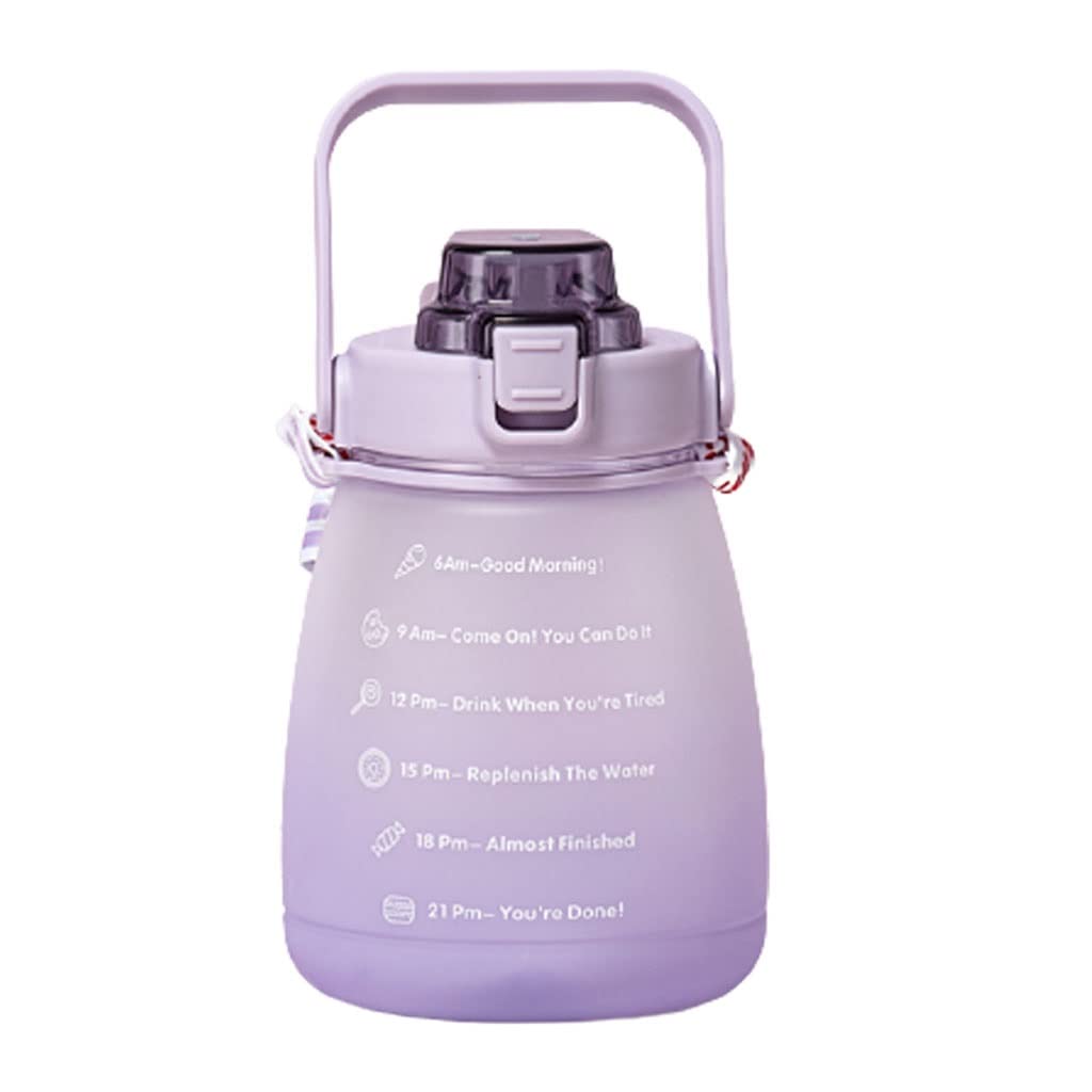 Wasserflasche Trinkflasche Sportflasche 1400ml Nette Mädchen Wasserflasche mit Stroh Sport Wasserflaschen for Wasserkanne Weibliche Wasserkocher mit Trinkflasche Gurt Wasserflaschen Trinkflaschen ( Bl