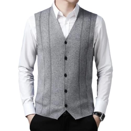 Men's Business Casual Sleeveless Vest Cardigan Sweater Warm Knitted Tops3