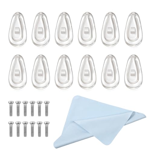 6 Paar Brillen Nasenpads zum Aufstecken Einstecken Rutschfeste Brille Nasenpads Weiche Silikon Transparent Glasses Nase für Brillen Sonnenbrillen Rutsch Stopper Gläser Nasenpad Brille Zubehör
