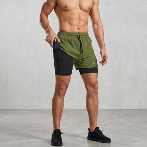Image of PROSHARX Apex Dual Shorts Advanced with Concealed and Secure Pockets & Towel /T-Shirt Holder | Men's 2 in 1 Double Layer Short for Running, Gym & Sports