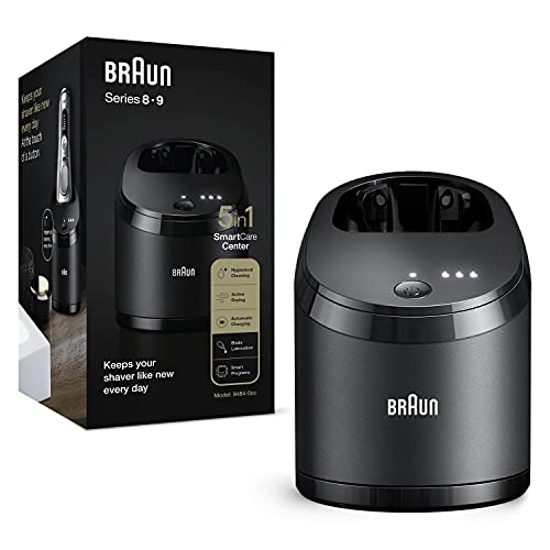 Braun Centre SmartCare 5-en-1 Sélection De Programme Intelligent, Noir, Recharge, Nettoyage Hygiénique, Lubrification Et Séchage Compatible Avec Les Series 9 Et 8, Cartouches Clean & Renew