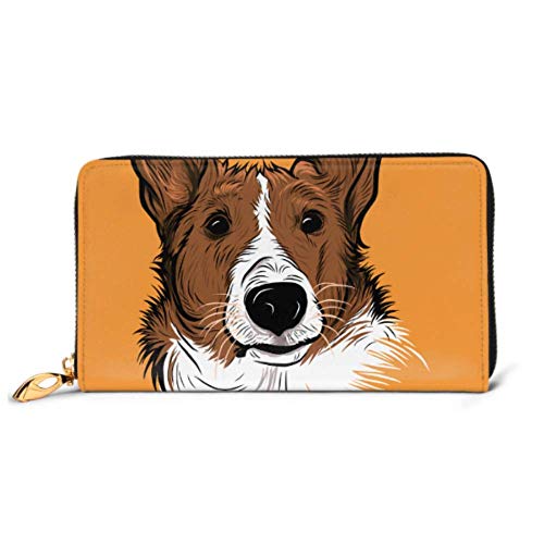 Preisvergleich Produktbild JHGFG Mode Handtasche Reißverschluss Brieftasche Hundekopf Bunte Telefonkupplung Geldbörse Abendkupplung Blockieren Leder Brieftasche Multi Card Organizer