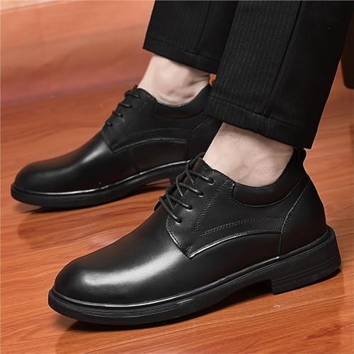 Mens Elevator Leather Dress Shoes Business Casual Oxford Shoes British Style Wedding Groom Height Increasing Autumn Lace up2