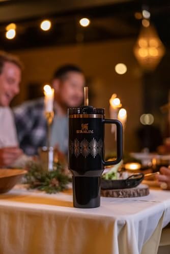Image of Stanley Quencher H2.O FlowState Tumbler 40 oz Black Gloss Deco
