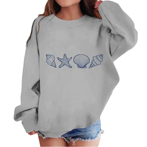 Pink Sweatshirts for Teen Girls Cute Graphic Printed Preppy Clothes Y2k Trendy Long Sleeve Crewneck Pullover Tops