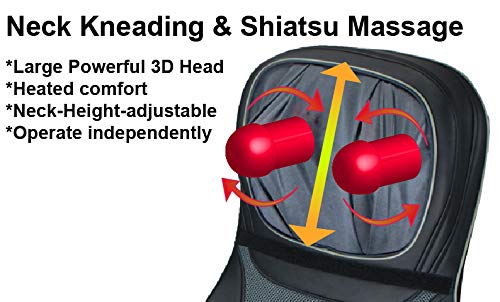 Stock Clearance!!! ObboMed SU-5990 Neck, Shoulder, Back Massage Chair Seat with Heat, Vibration, 3D Shiatsu Spots, Air Pressure on Waist & Bottom, Deep Kneading, Rolling, Vibrating Massager - Thumbnail 2