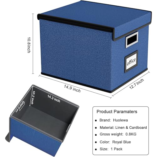 Image of File Organizer Box with Lids, Collapsible File Folder Organizer