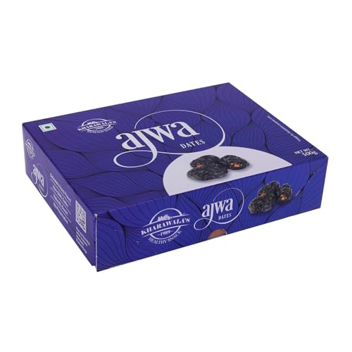 Image of KHARAWALA's Ajwa Dates 500gms | From the finest farms | Fresh & Authentic dry fruits | Saudi Arabia (Pack of 2-500gm Each)