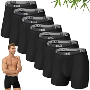 EKQ Boxershorts Herren Bambus Unterhosen Männer 7 Pack Atmungsaktive Unterwäsche Herren mit Elastischem Bund und Keine kratzigen Etiketten Sport Herrenunterhosen- Gr. S-2XL