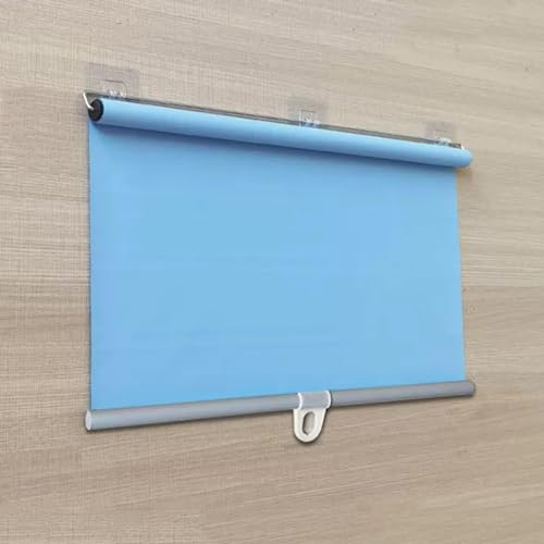 Estores enrollables sin taladrar,Cortinas de protección Solar/Aislamiento térmico,persianas temporales portátiles,parasoles retráctiles,Personalizables,Azul - 105 * 130 cm (41 * 51 Pulgadas)