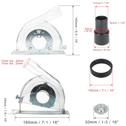 NUHFUFA 4-1/2" to 5" Angle Grinder Dust Shroud, Clear Dust Extraction Cutting Guard for 3"/4"/5" Saw Blades, Hand Grinding Cutting Wheels Cover for Home, Engineering 6 NUHFUFA 4-1/2" to 5" Angle Grinder Dust Shroud, Clear Dust Extraction Cutting Guard for 3"/4"/5" Saw Blades, Hand Grinding Cutting Wheels Cover for Home, Engineering - Image 6