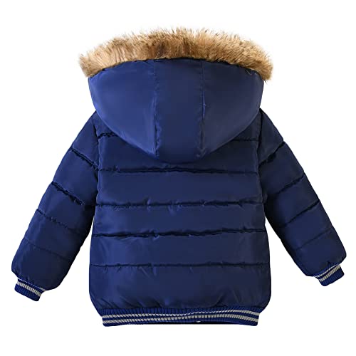 Aiwuhe Baby Boys Down Jacket Winter Windproof Hooded Puffer Coat Thick Warm Snowsuit Outerwear Parka Blue Xl #TOP1