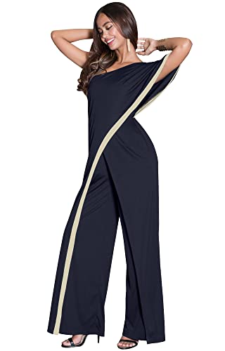 Image of KOH KOH Womens 2026 One Off Shoulder Asymmetric Long Pant Jumpsuit Romper