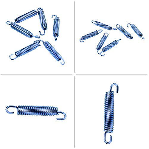 Qiilu 6 Stück Auspuffrohrhaken, Schalldämpfer aus Stahl, Auspufffedern für Motorrad, Scooter, ATV, Blau