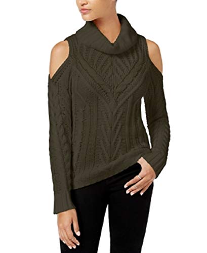 American Rag Juniors Cold Shoulder Turtleneck Sweater Turtlen Olive 2XS