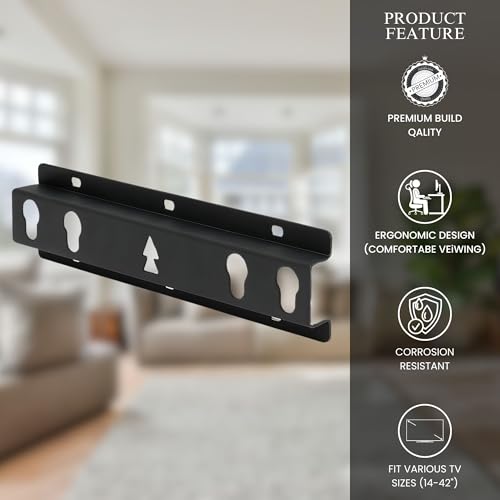 Image of RISSACHI Wall Mount TV Stand | Universal TV Stand Wall with VESA Mount for 14 to 42 Inch TVs | Space-Saving & Adjustable Bracket