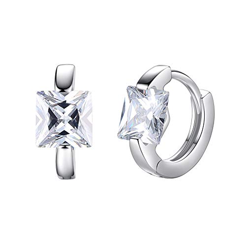 Preisvergleich Produktbild sudalv1971 Mode Frauen Party Schmuck Geschenk Zirkonia Eingelegte Huggie Ohrringe Weiß