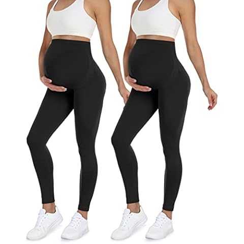 Maternity Leggings for Women Over The Belly Butt Lift - Pregnancy Yoga Pants Active Wear Workout Leggings Cover