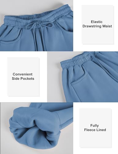 Yeokou Womens Fleece Lined Sweatpants Barrel Leg High Waist Winter Joggers Cozy Home Travel Lounge Pants with Pockets4